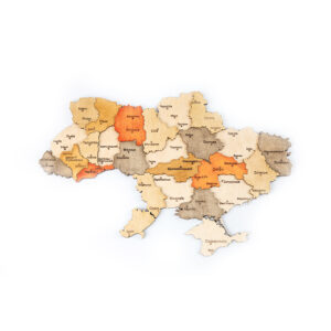 Дерев'яна 3Д карта України 132*88см