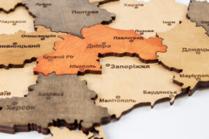 Дерев'яна 3Д карта України 70*50см