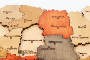 Дерев'яна 3Д карта України 70*50см